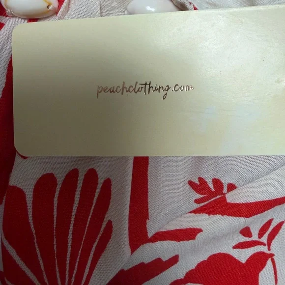 Peach Bohemian Orange & Off-White Shell Lined Bubble Style Hem Cami Top -Size M - Picture 10 of 10